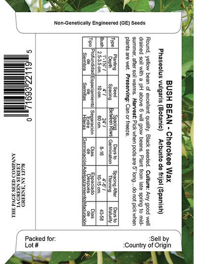 Bush bean Cherokee Wax