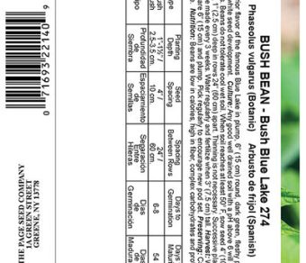 Bush Beans Blue Lake 274