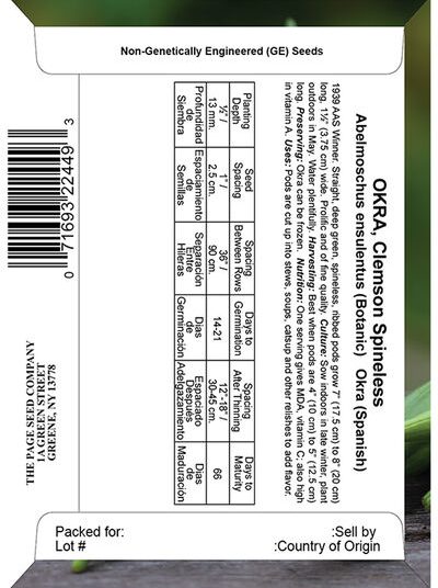 Okra Clemson Spineless