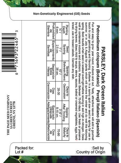 Herb Parsley Dark Green Italian