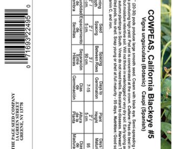 CowPeas Caligornia Blackeye