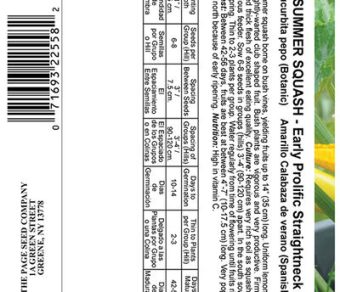 Summer Squash, Early Profific Straightneck