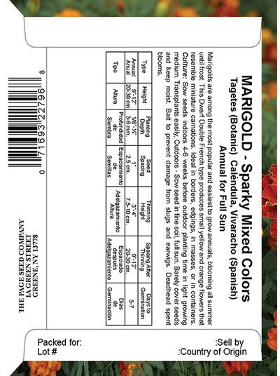 Marigold Sparky Mixed Colors