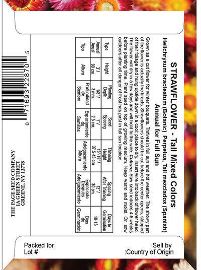 Strawflower Tall Mix