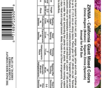 Zinnia California Giant