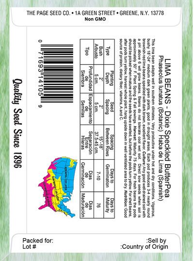 Lima Bean Dixie Speckled Butterpea