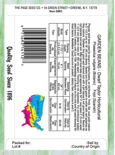 Garden Bean Dwarf Taylor Horticultural