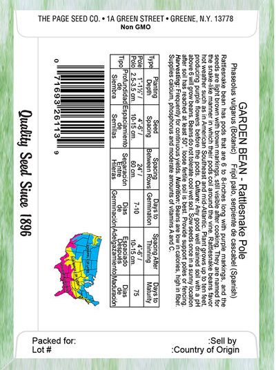 Garden Bean Rattlesnake Pole