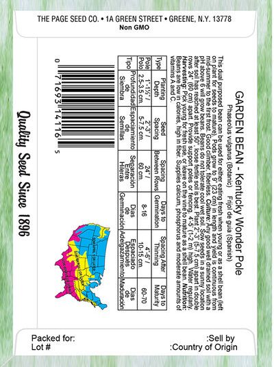 Garden Bean Kentucky Wonder Pole