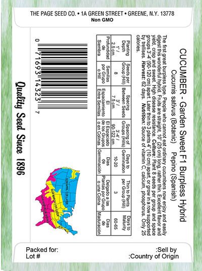 Cucumber Garden Sweet Burpless Hybrid