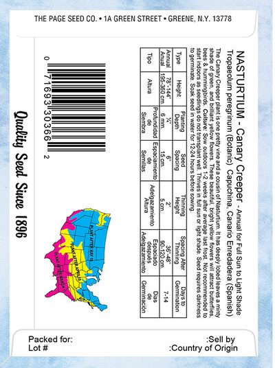 Nasturtium Canary Creeper