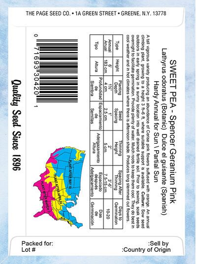 Sweet Pea Spencer Geranium Pink