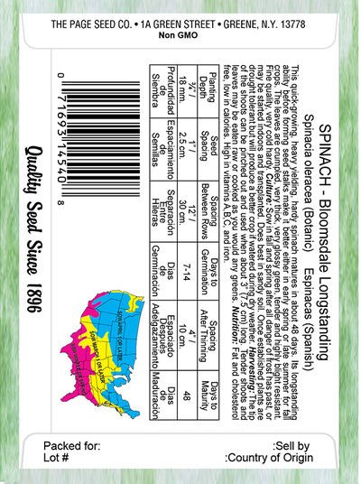 Spinach Bloomsdale Longstanding