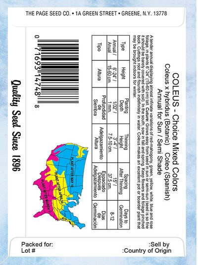 Coleus Choice Mixed Colors