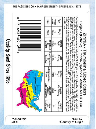 Zinnia Thumbelina Mixed Colors