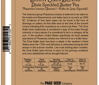 Bush Lima Bean Dixie Speckled Butter Pea