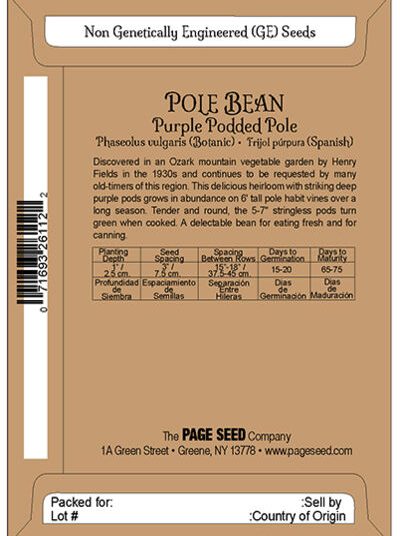 Pole Bean Purple Podded Pole