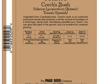 Tomato Czech's Bush