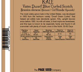 Kale Vates Dwarf Blue Curled Scotch