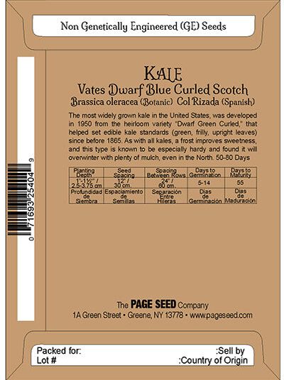 Kale Vates Dwarf Blue Curled Scotch