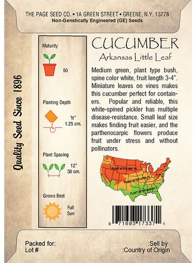 Cucumber, Arkansas Little Leaf