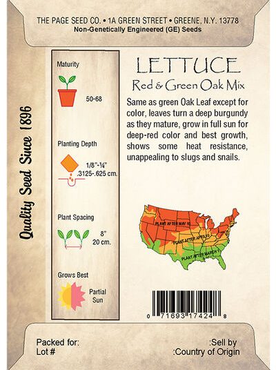 Lettuce, Red & Green Oak Mix
